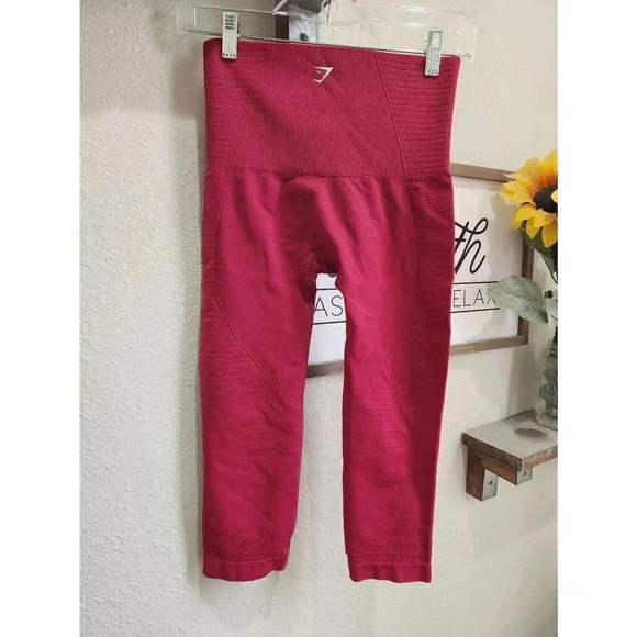 Gymshark Leggings womens Size Small Hot Pink/ Red. - Picture 2 of 6